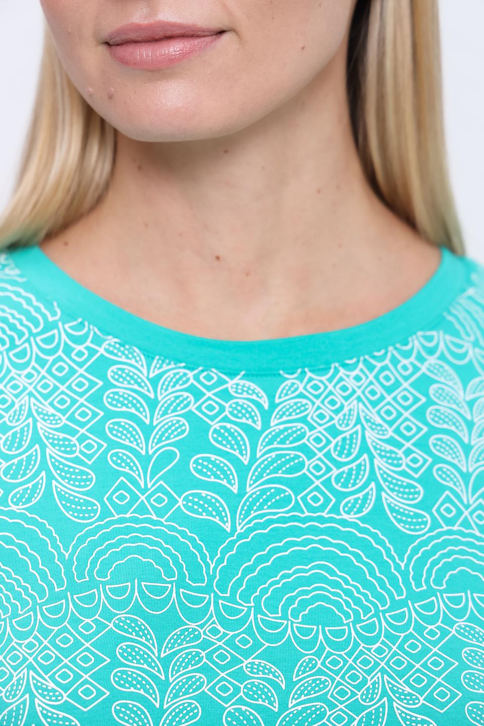 Футболка Pezzo с вышивкой бирюзовая