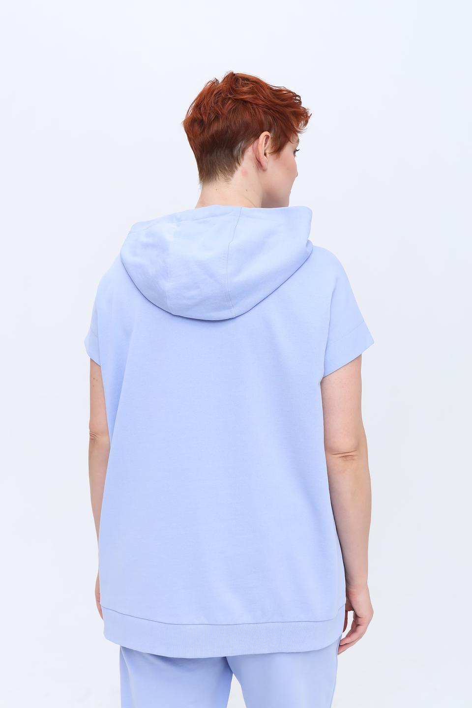 Пуловер Pezzo голубой с капюшоном