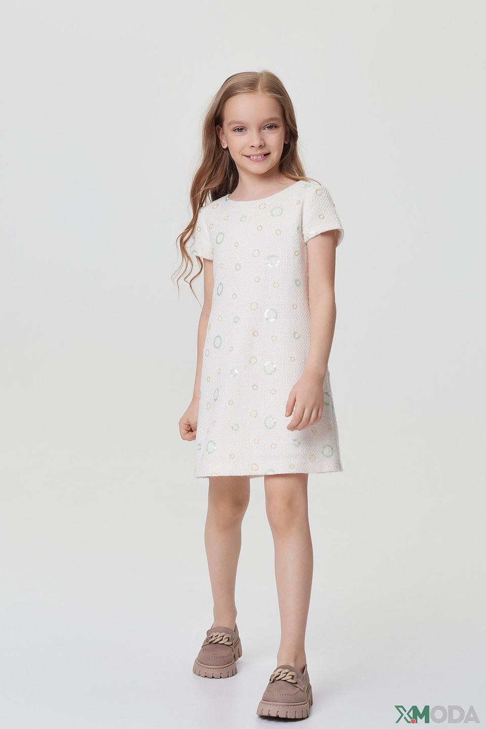 Платье Choupette детское белое с декоративными элементами