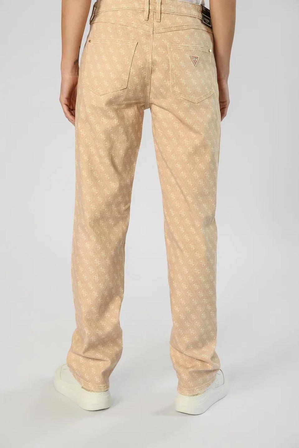 Брюки Guess с логотипом бежевые