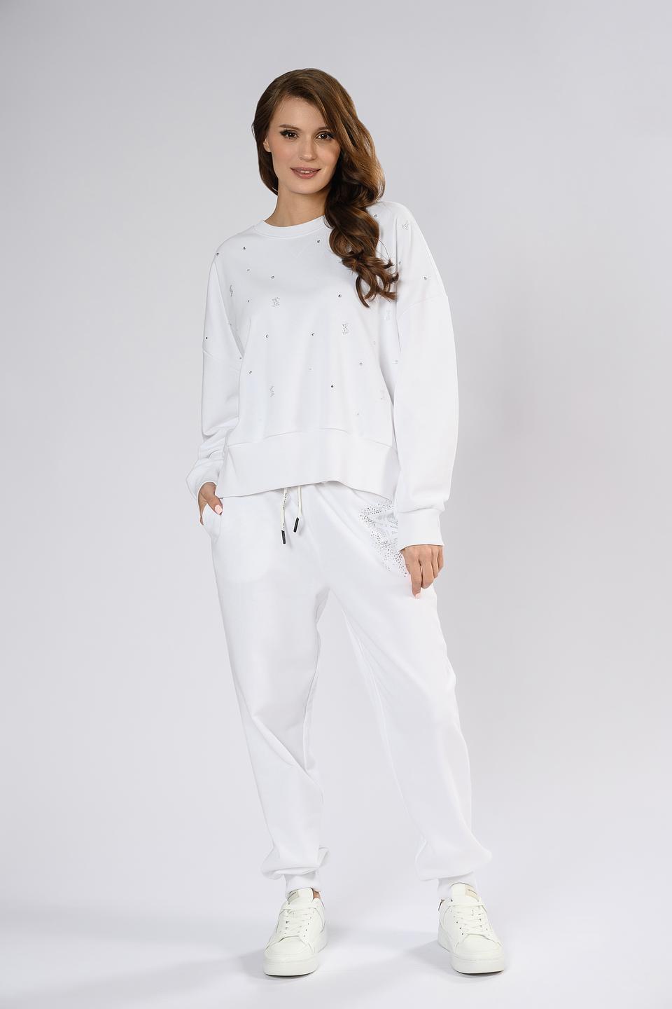 Джемпер Twin Set Actitude белый с кристаллами