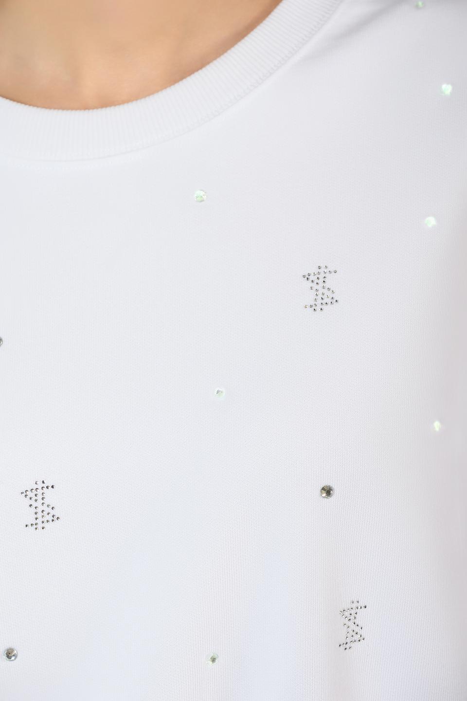 Джемпер Twin Set Actitude белый с кристаллами