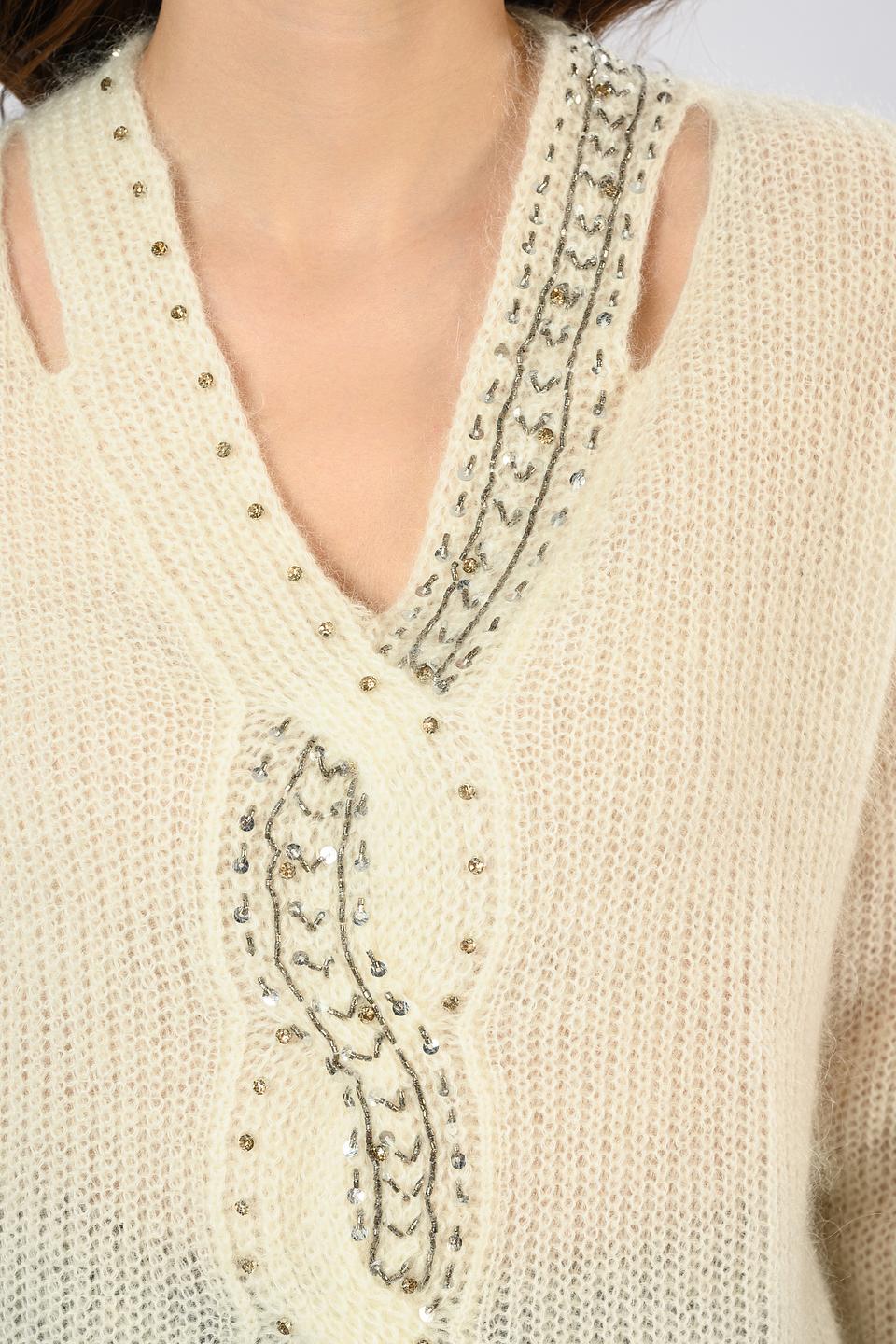 Джемпер Twin Set с вышивкой бежевый