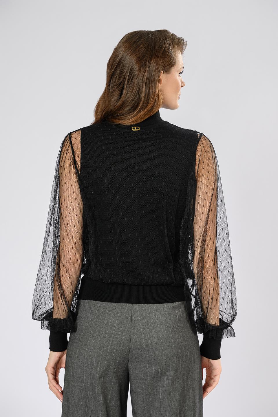 Джемпер Twin Set с рукавами-фонариками чёрный