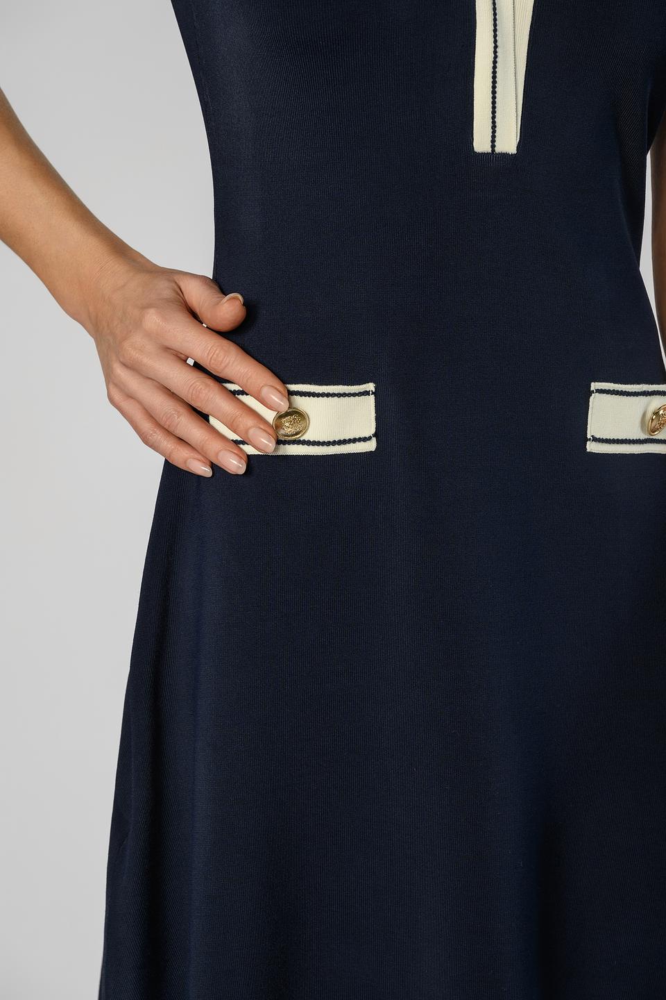 Платье Marciano синее с V-образным вырезом