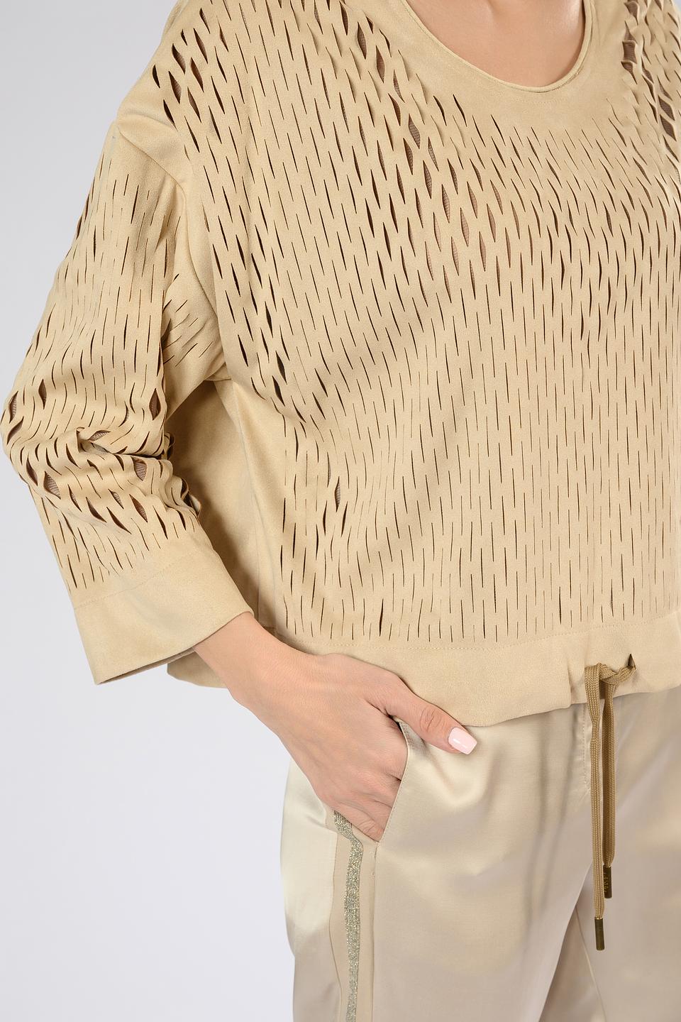 Блуза Tricot Chic с перфорацией бежевая