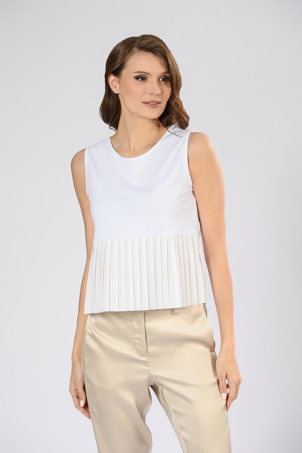 Топ Tricot Chic с плиссировкой белый