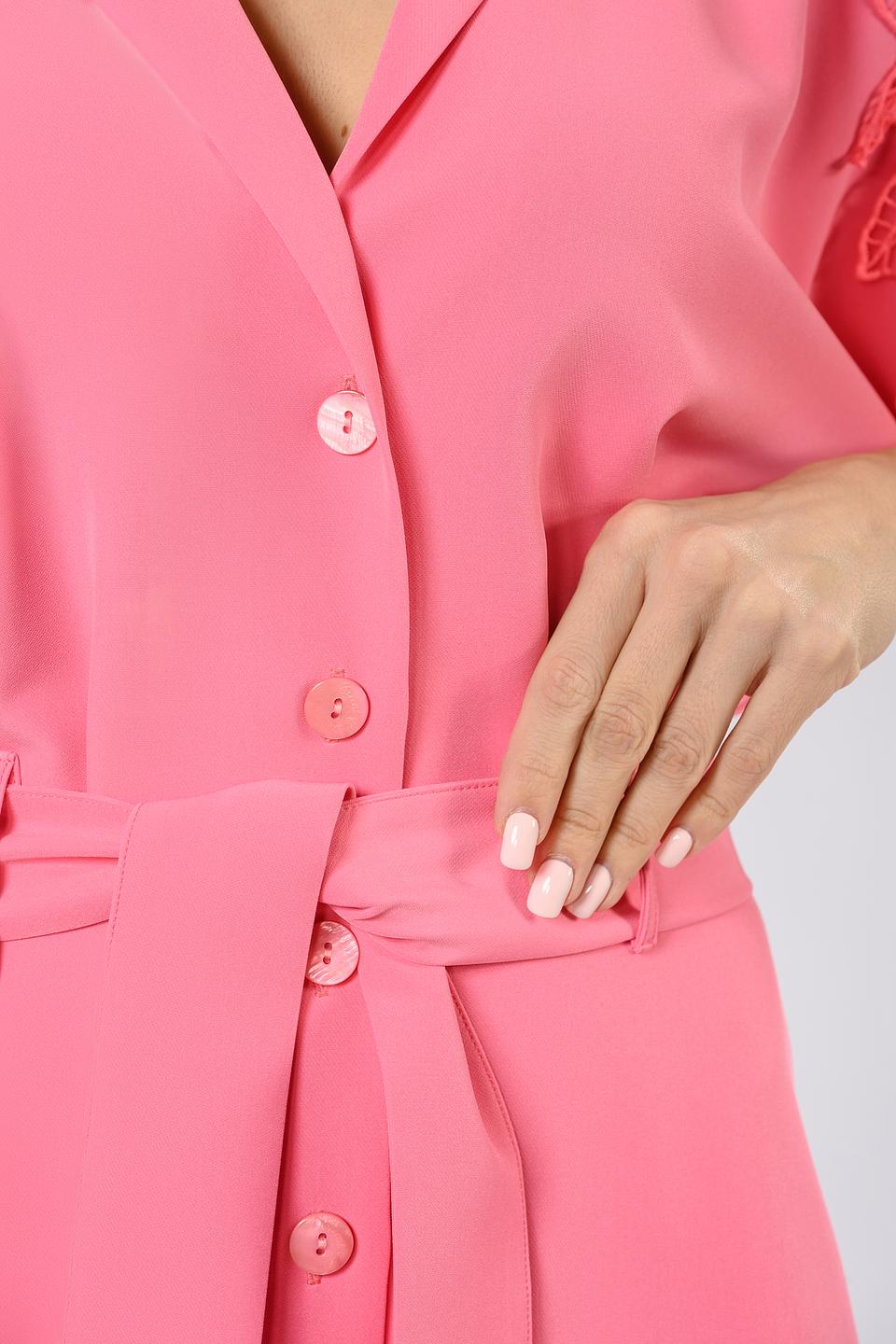 Платье Tricot Chic с кружевом розовое