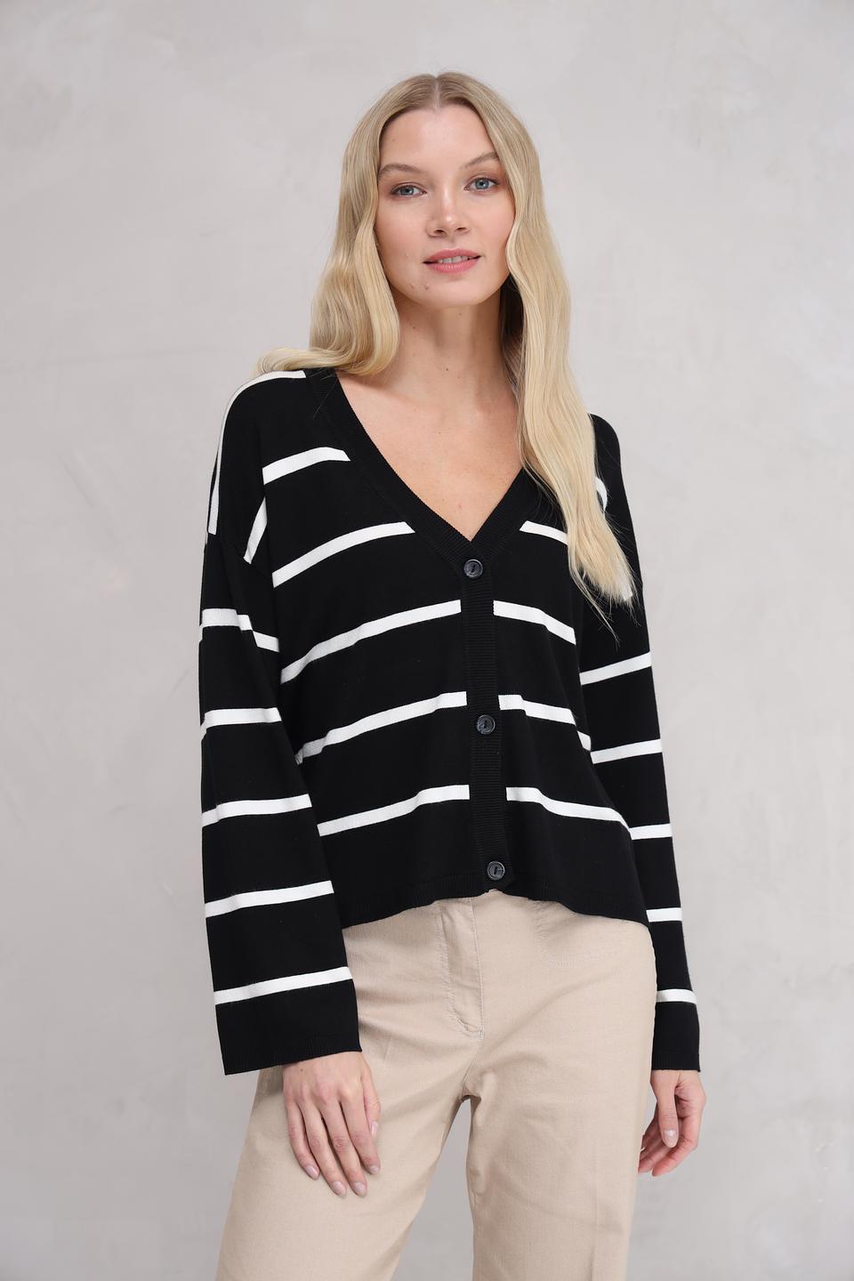 Жакет Broadway в полоску чёрный