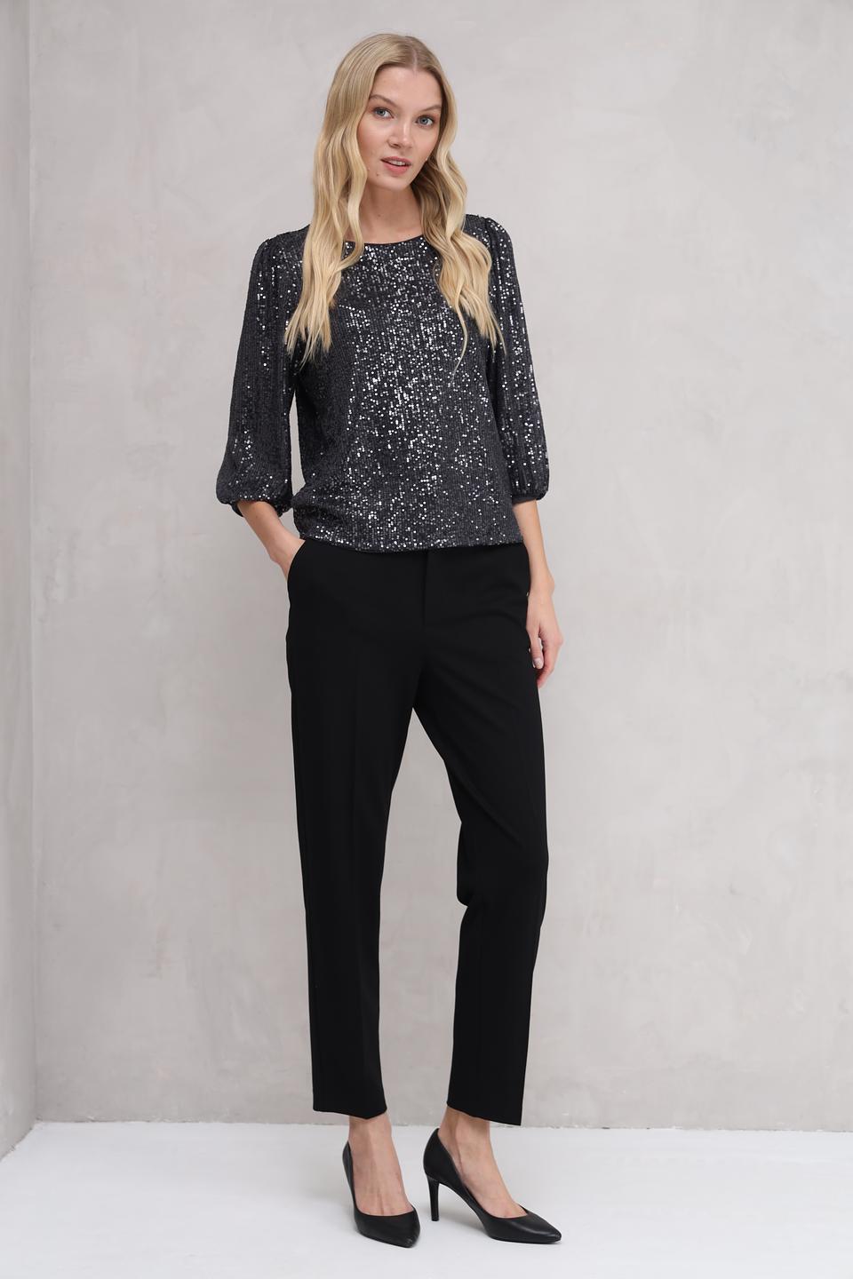 Блуза Taifun с пайетками чёрная