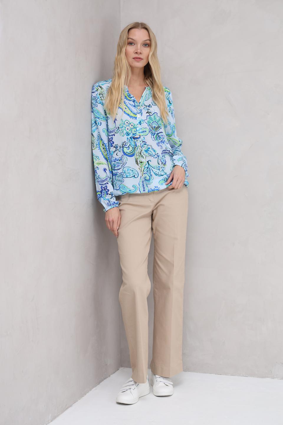 Блуза SE Stenau с принтом пейсли голубой