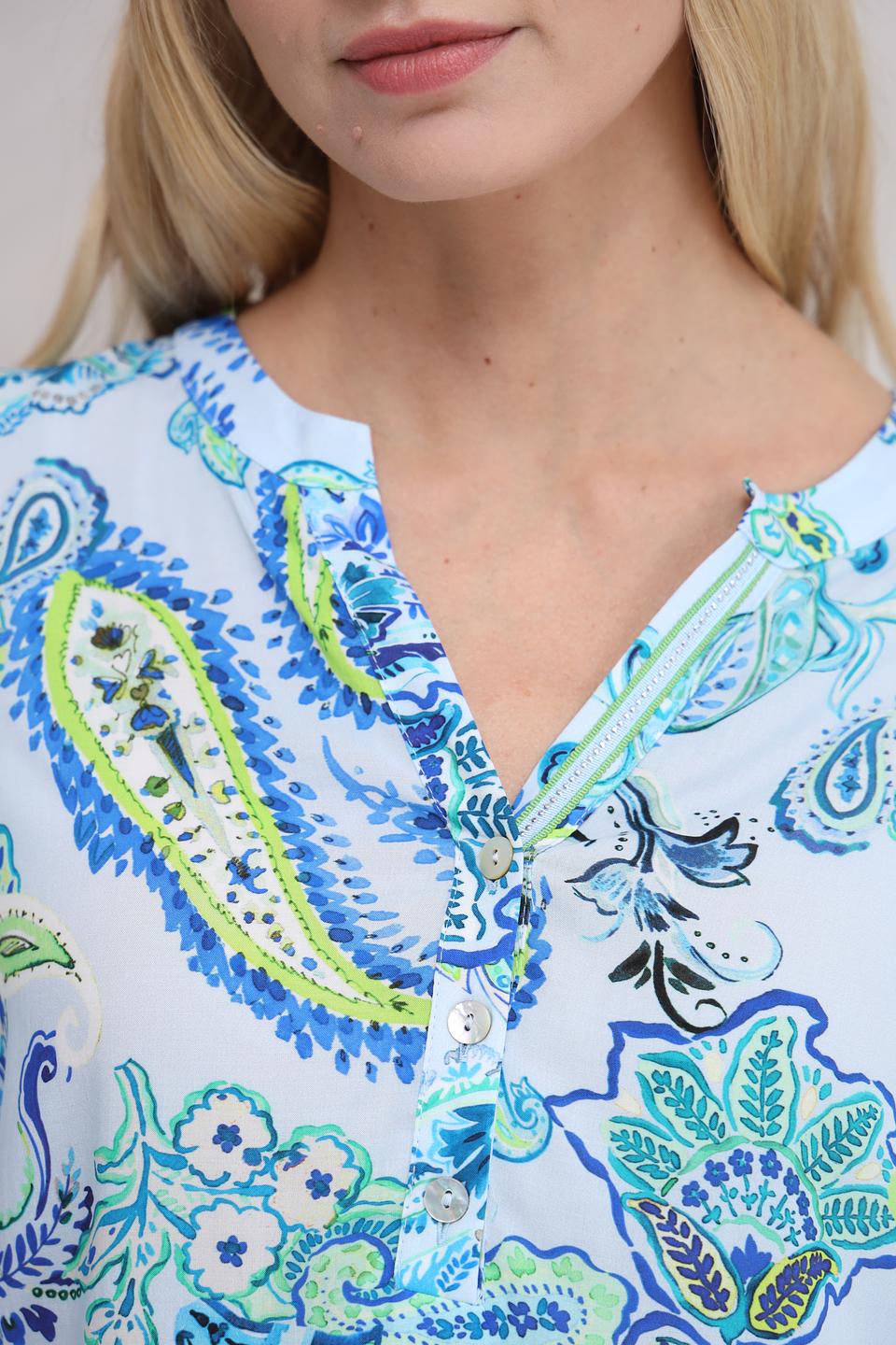 Блуза SE Stenau с принтом пейсли голубой