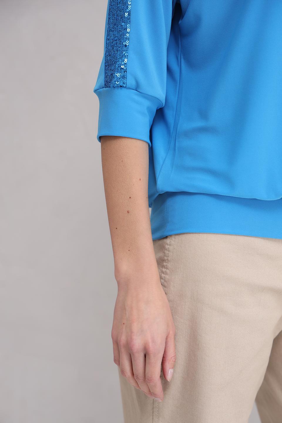 Блуза Bianca с пайетками голубая