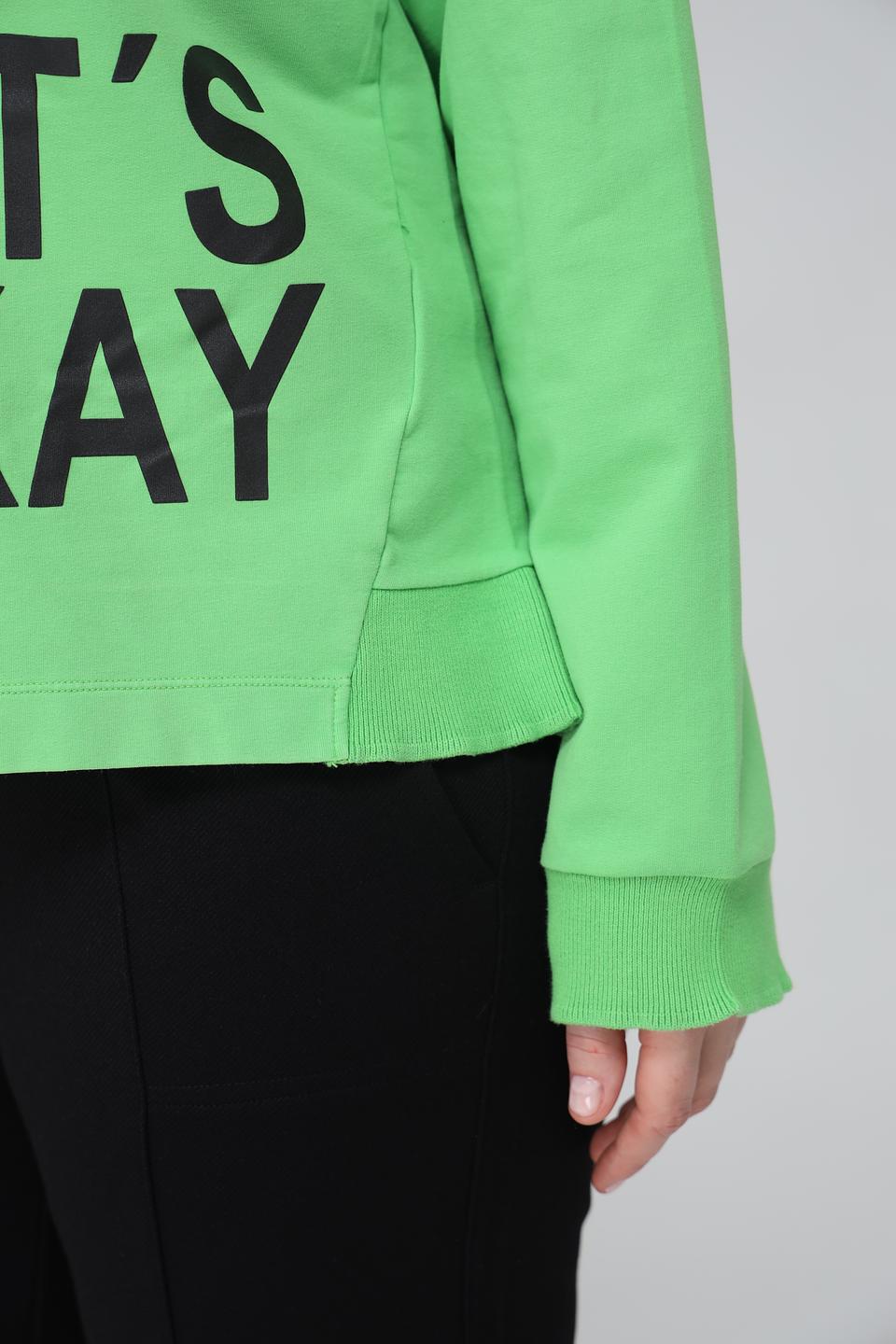 Пуловер Frapp лайм с принтом