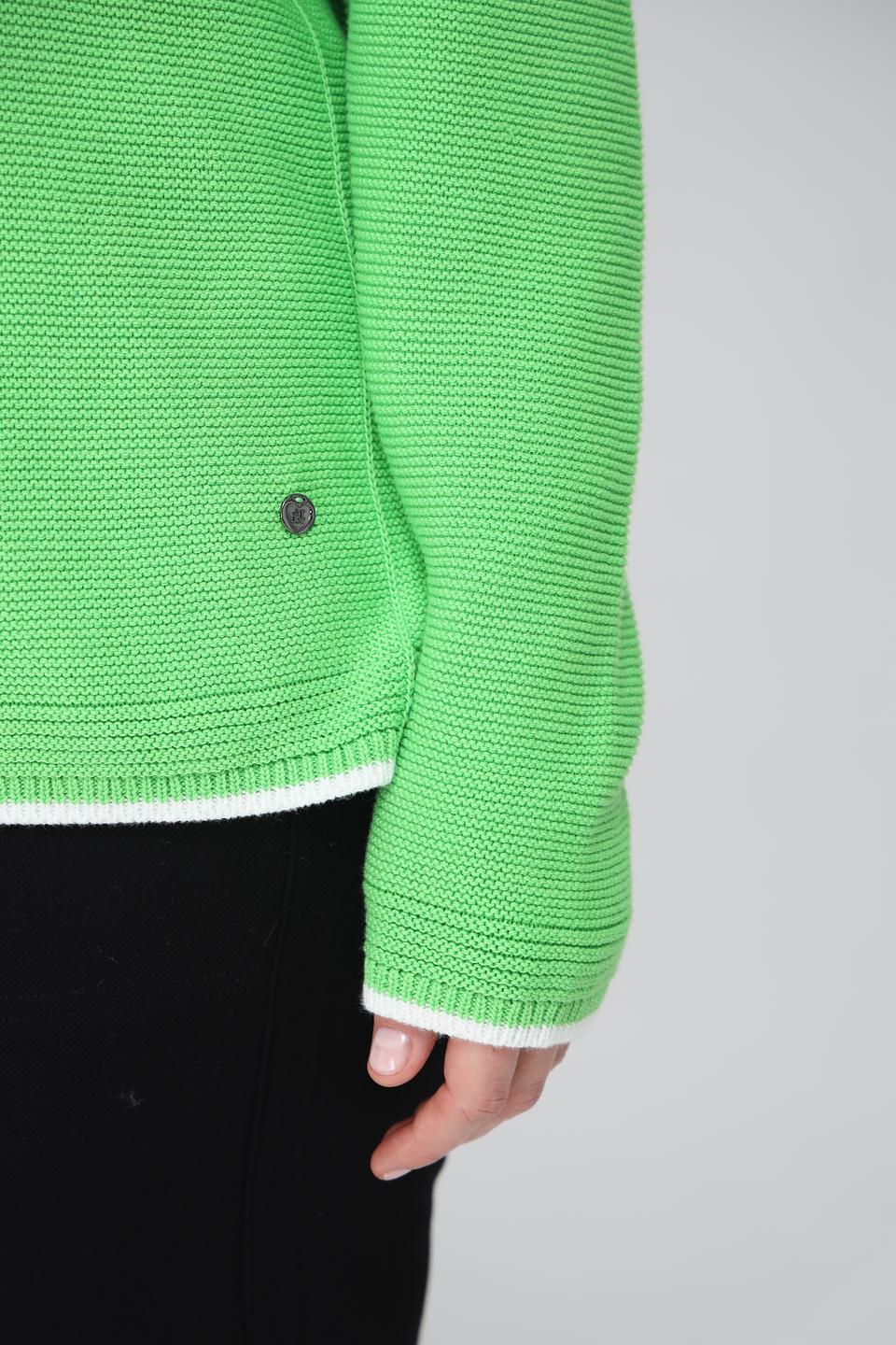 Пуловер Frapp лайм с отделкой