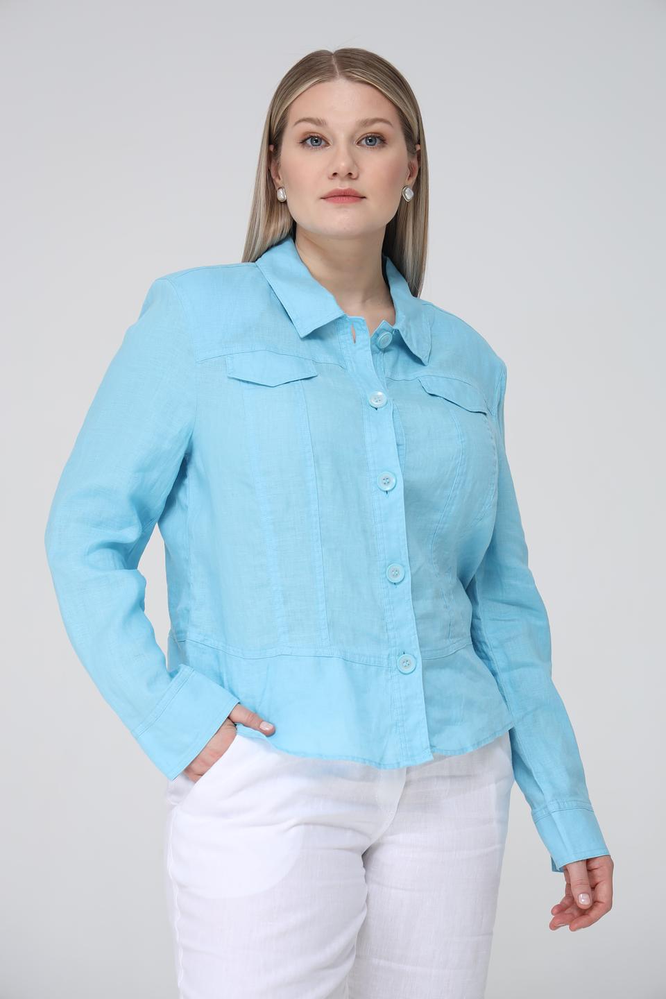 Жакет Lebek льняной голубой