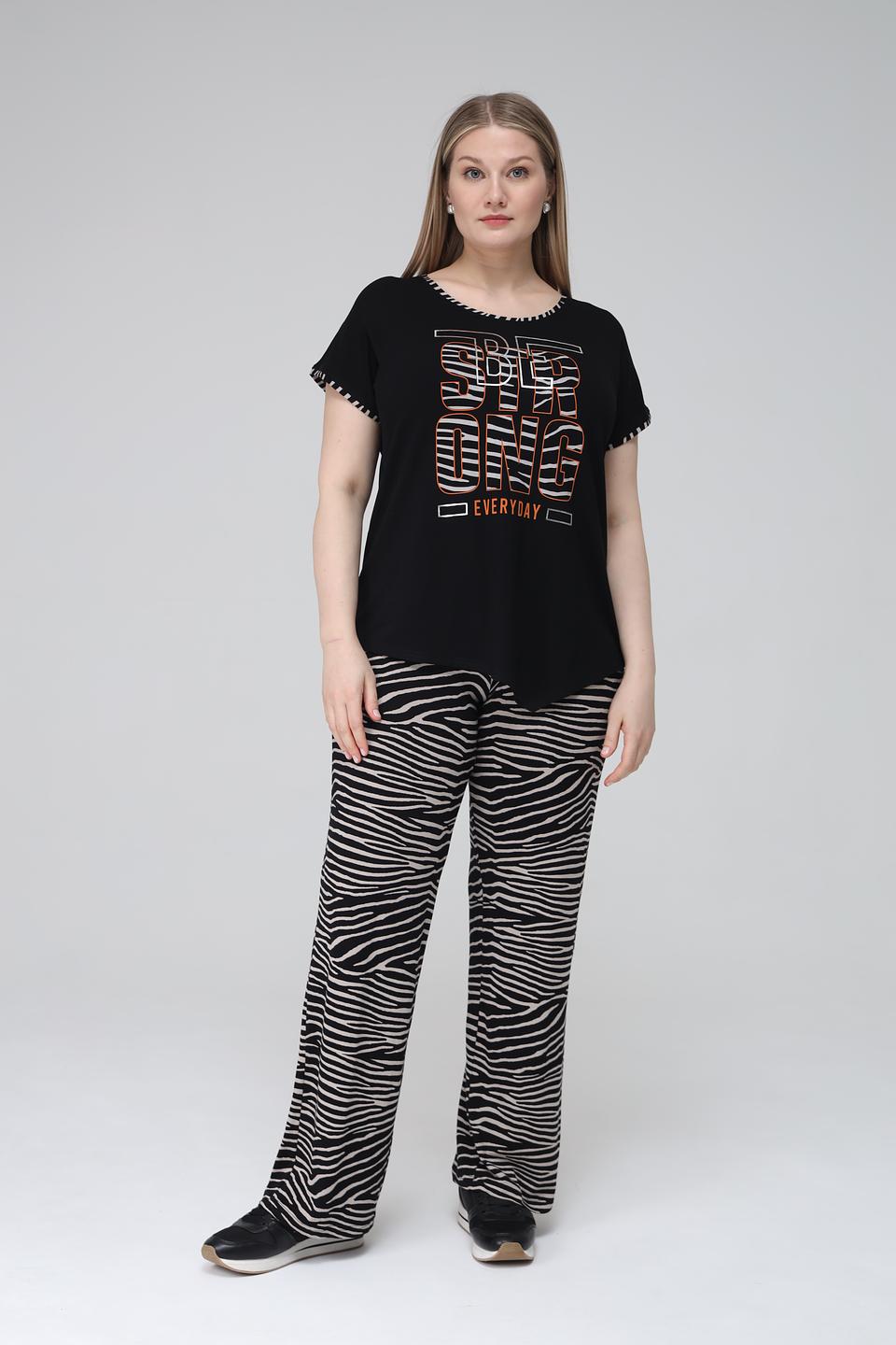 Брюки Doris Streich в полоску зебра