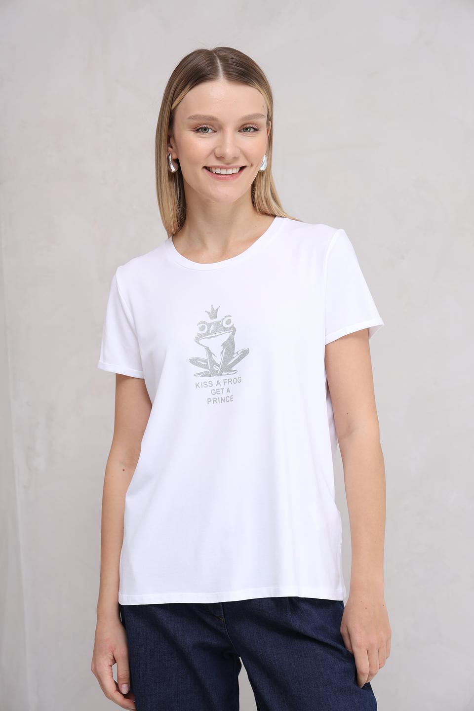 Футболка More and More с принтом белая