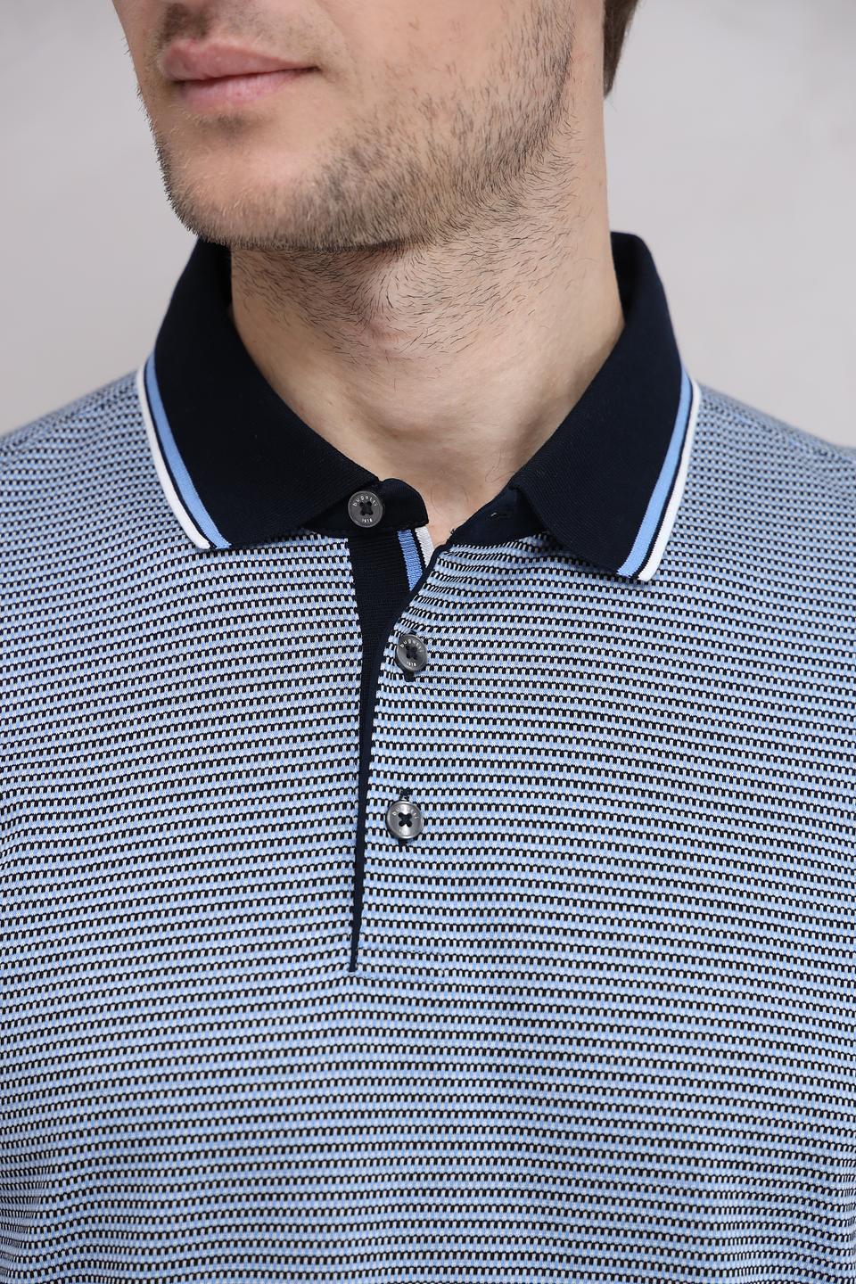 Поло Bugatti в полоску синий