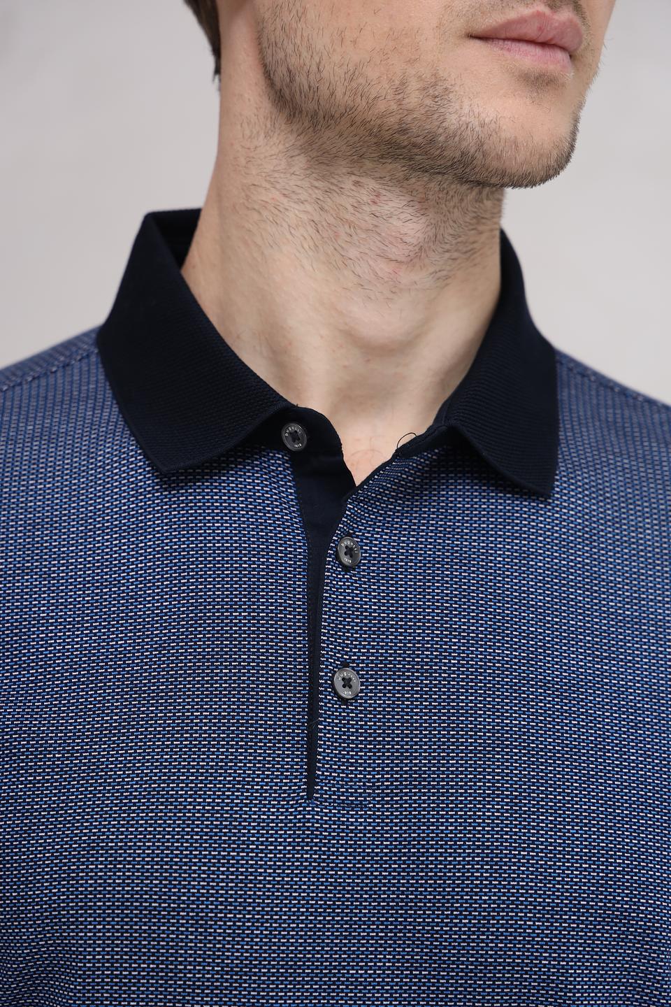 Поло Bugatti с узором синий