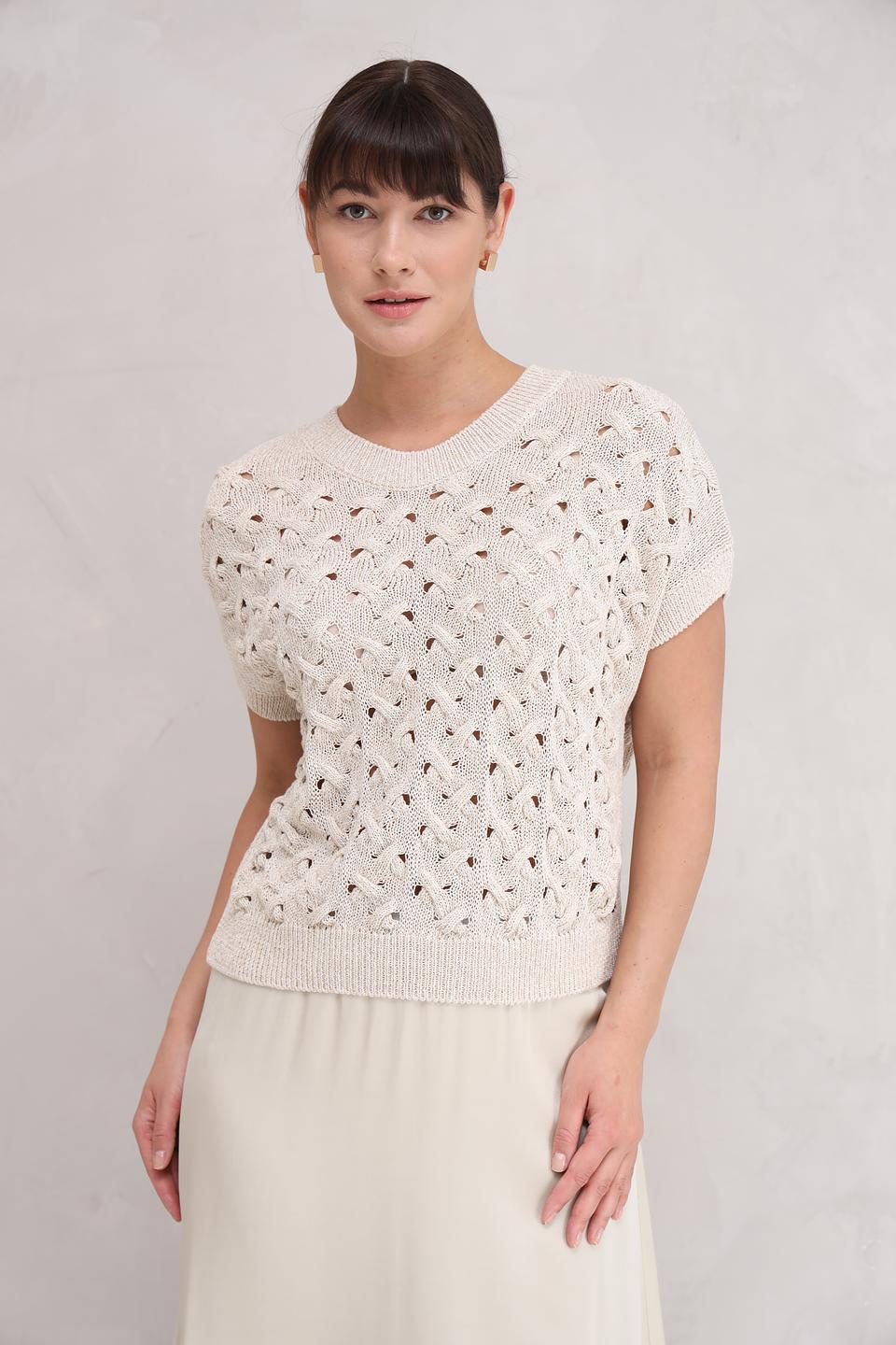 Жилет Bugatti с ажурной вязкой