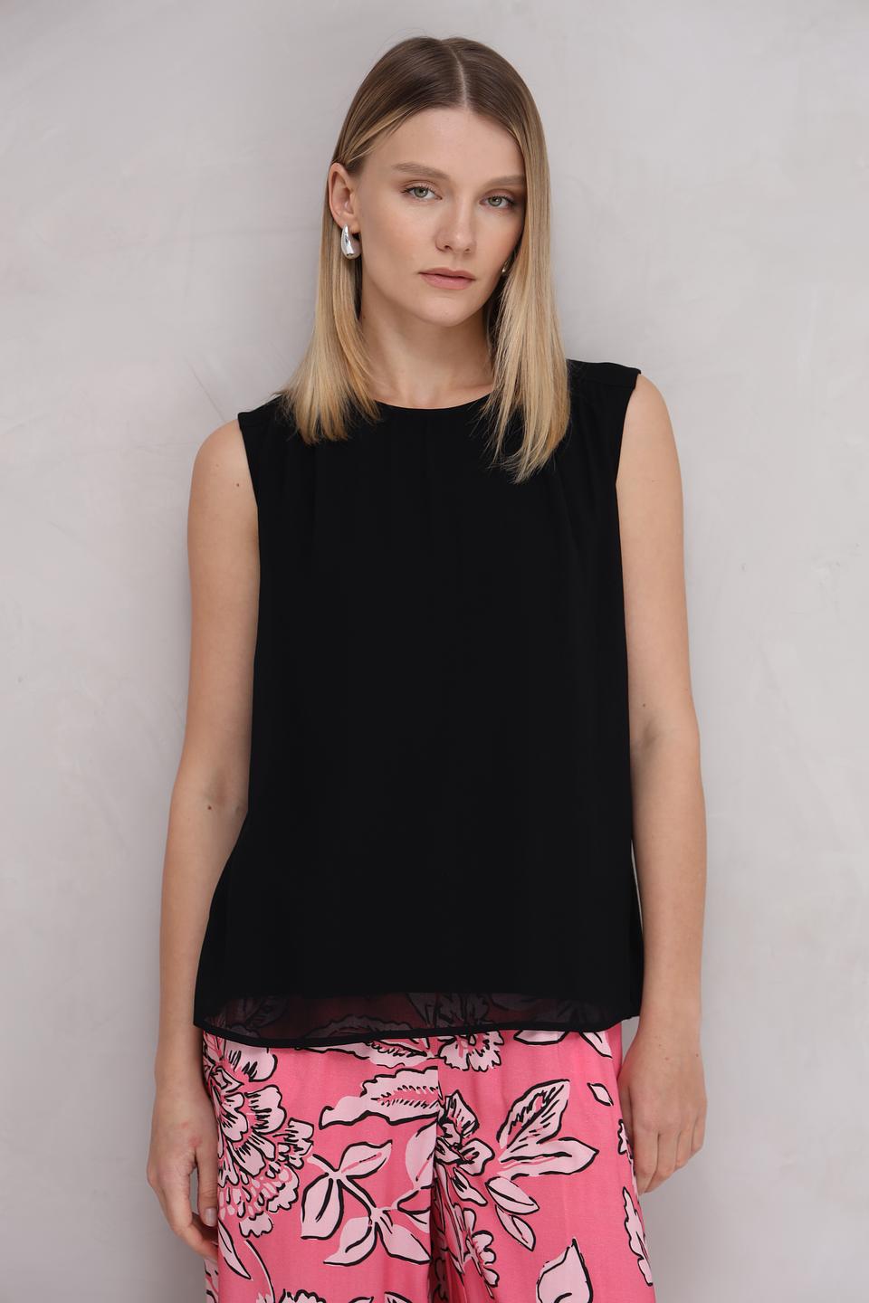 Топ Taifun чёрный с плечами