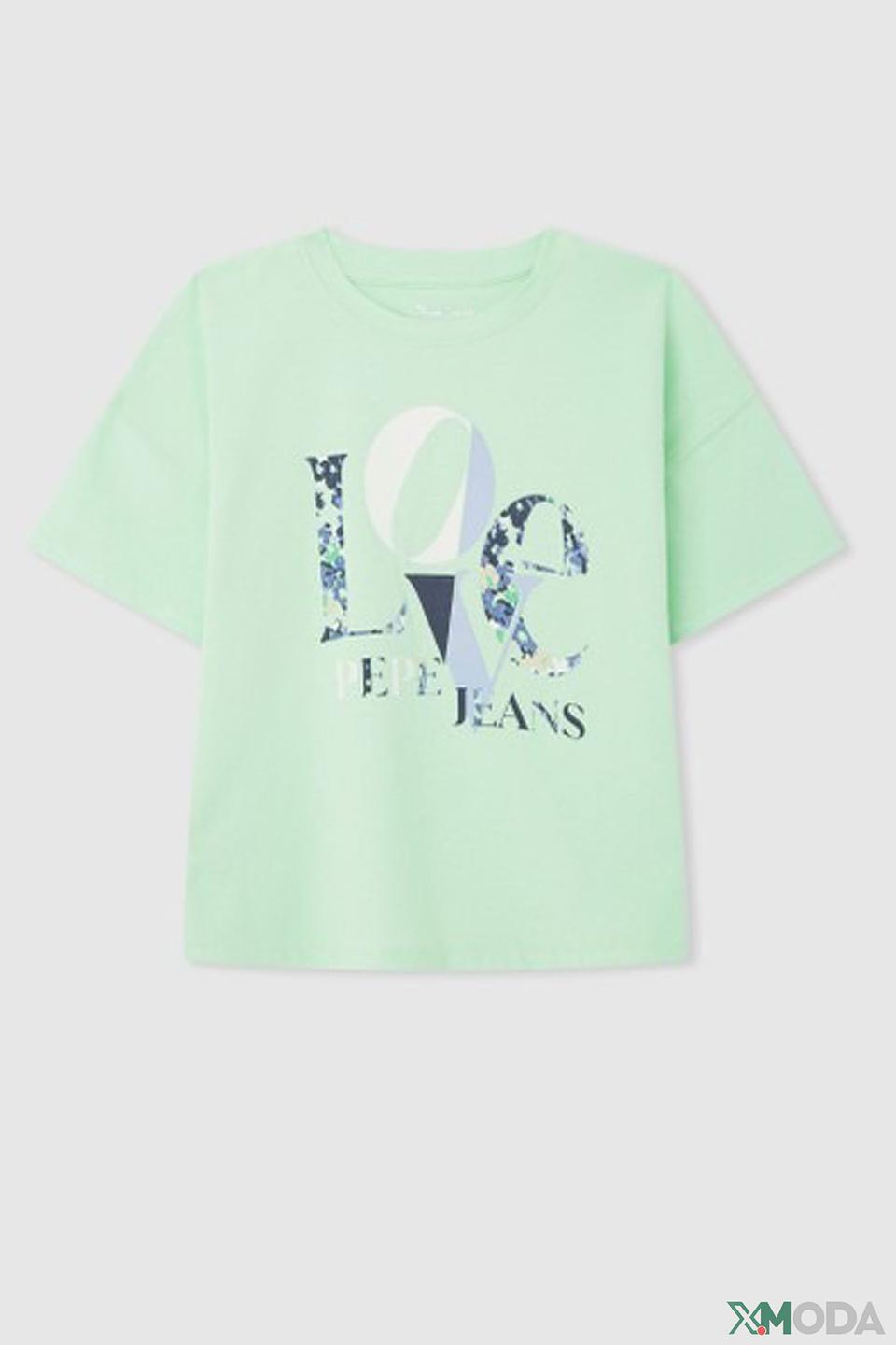 Футболка Pepe Jeans London дев. с принтом лайм