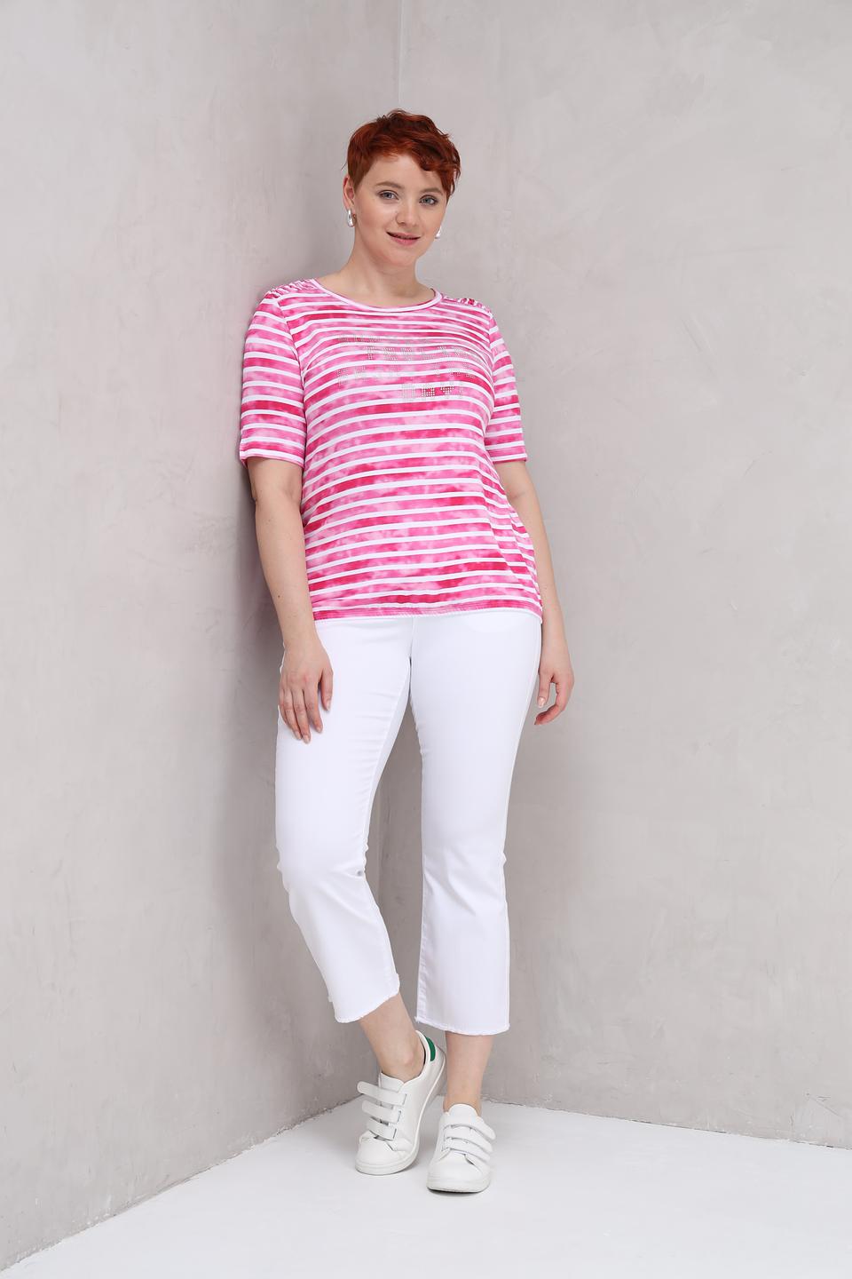 Футболка Rabe collection в полоску розовая