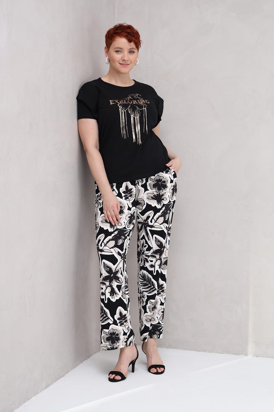 Футболка Lecomte с принтом чёрная