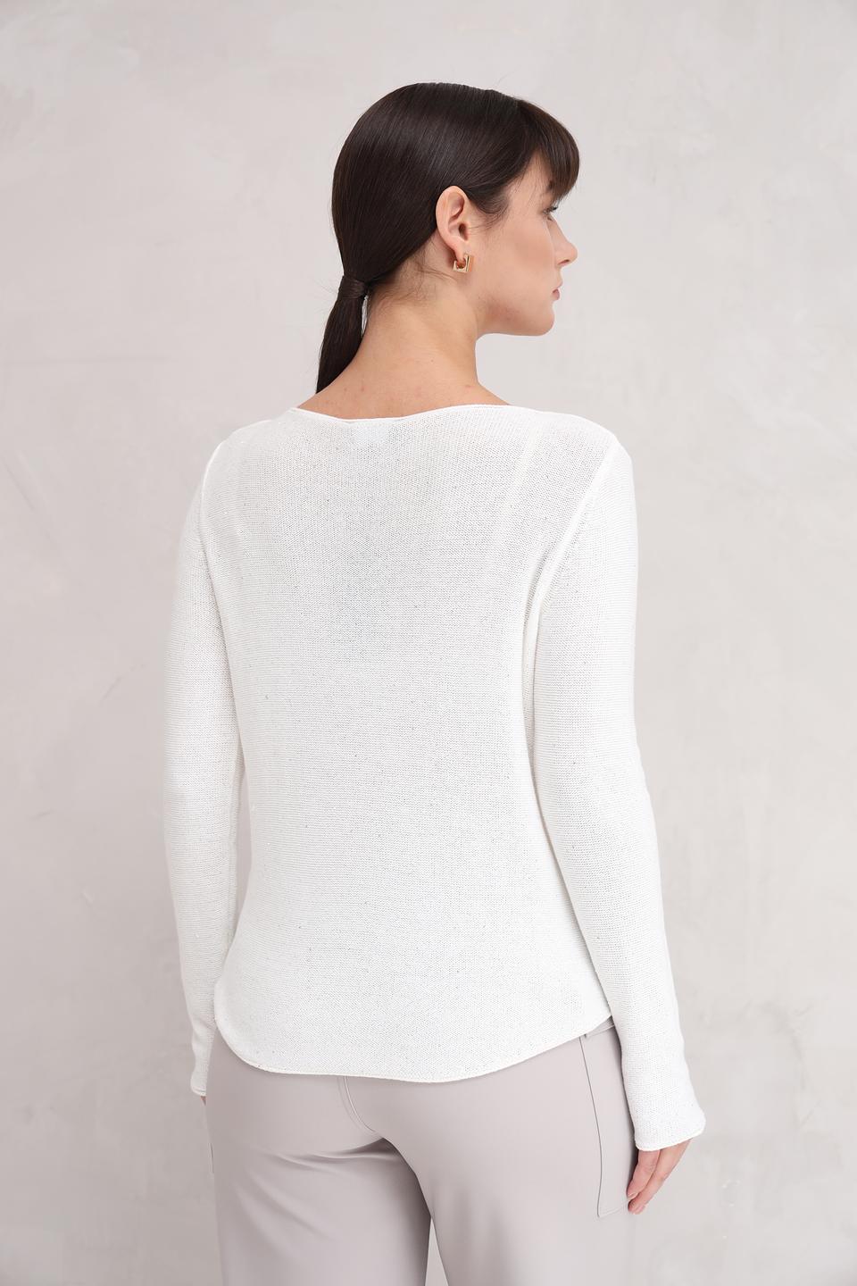 Пуловер Monari белый с вырезом