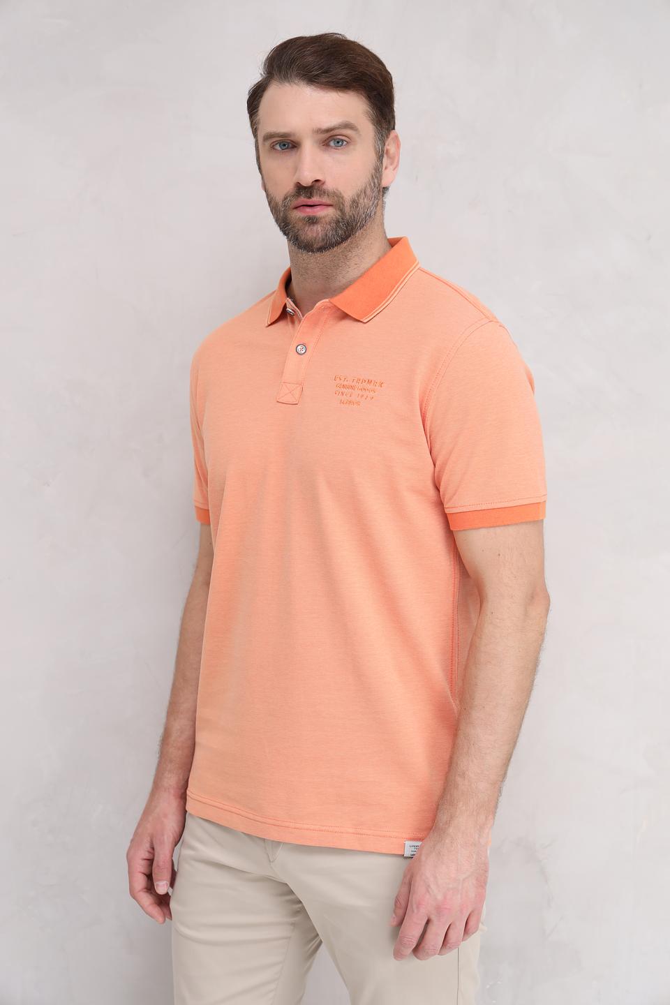 Поло Lerros оранжевый с вышивкой