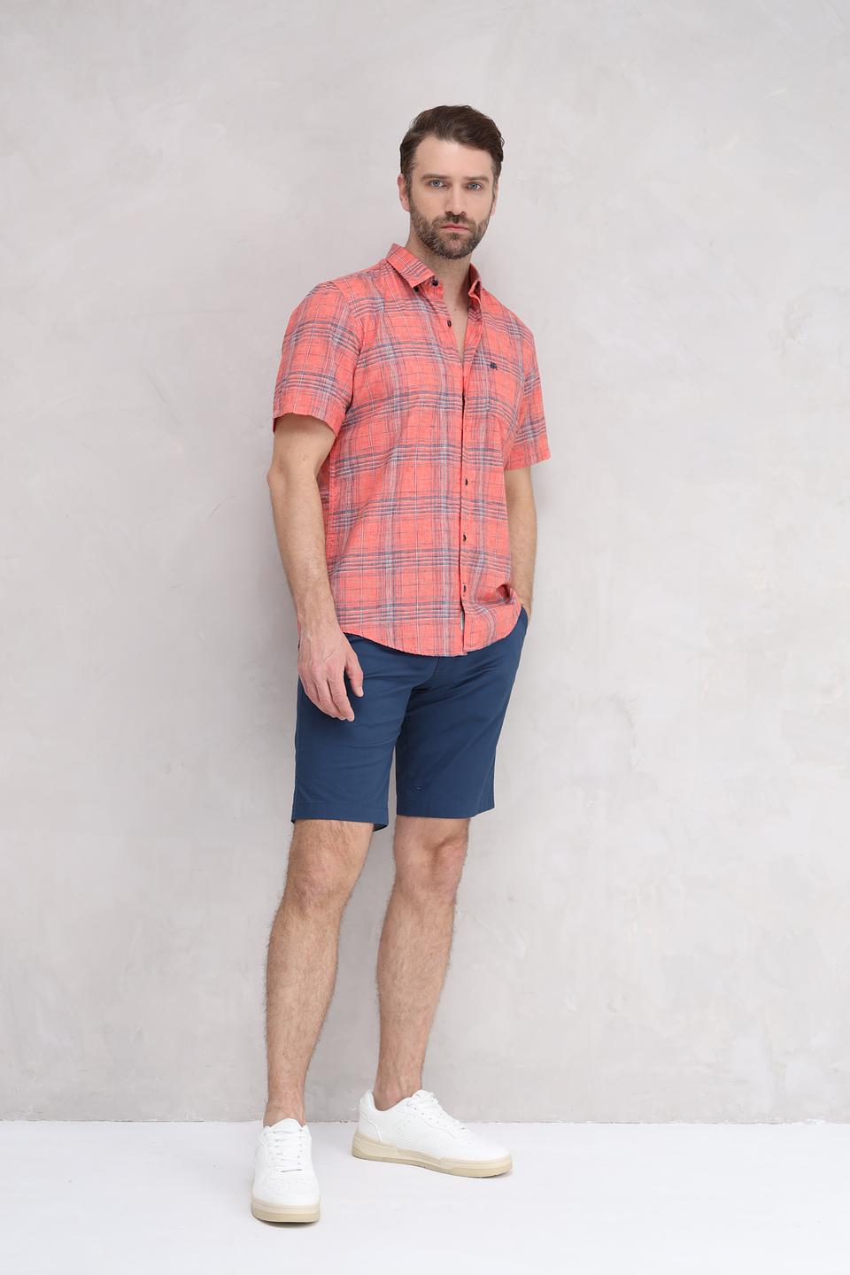 Рубашка кр Lerros клетка оранжевый