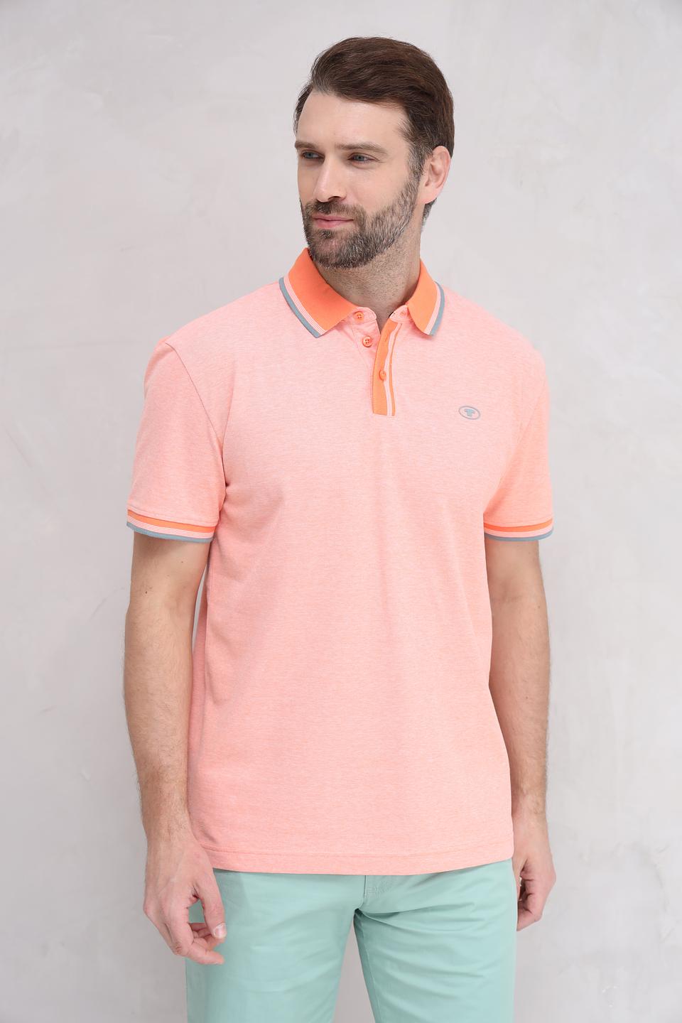 Поло Tom Tailor персиковое с отделкой
