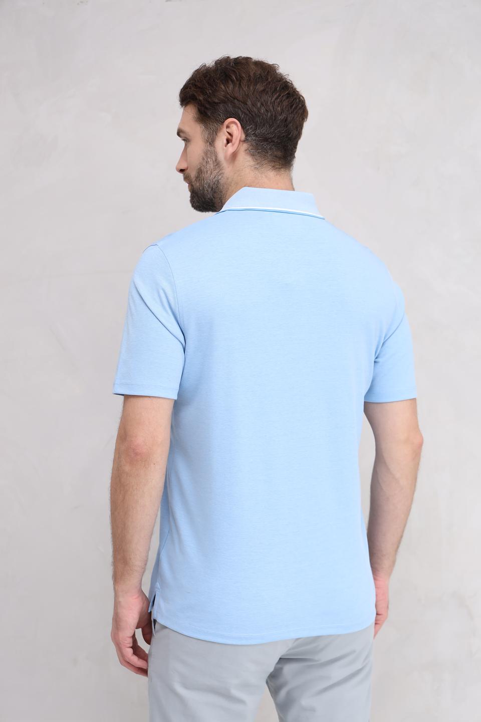 Поло Casa Moda голубое с кантом