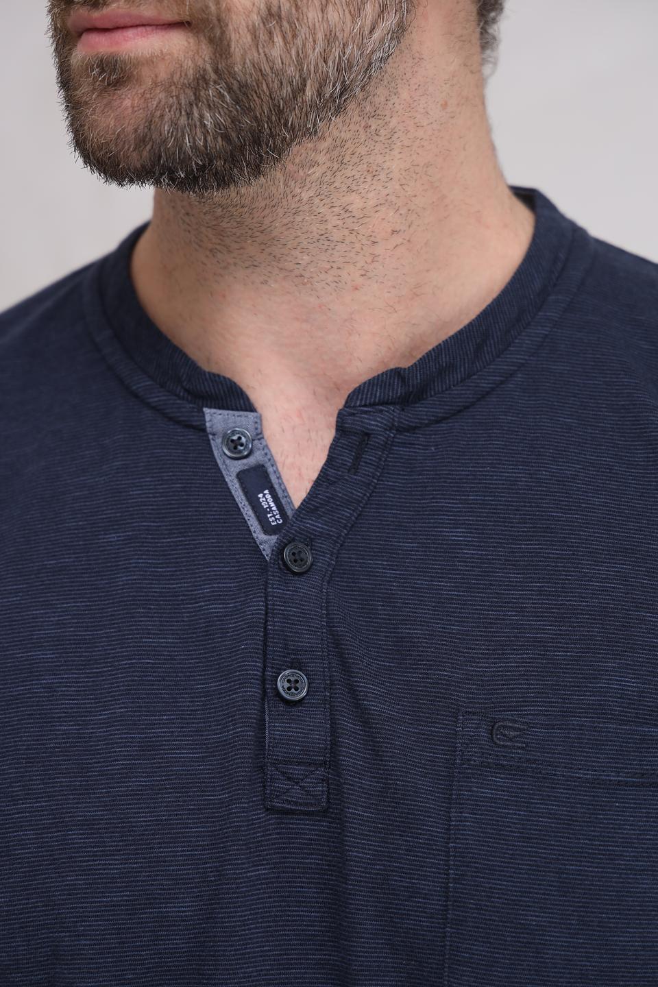 Футболка Casa Moda с планкой темно-синяя