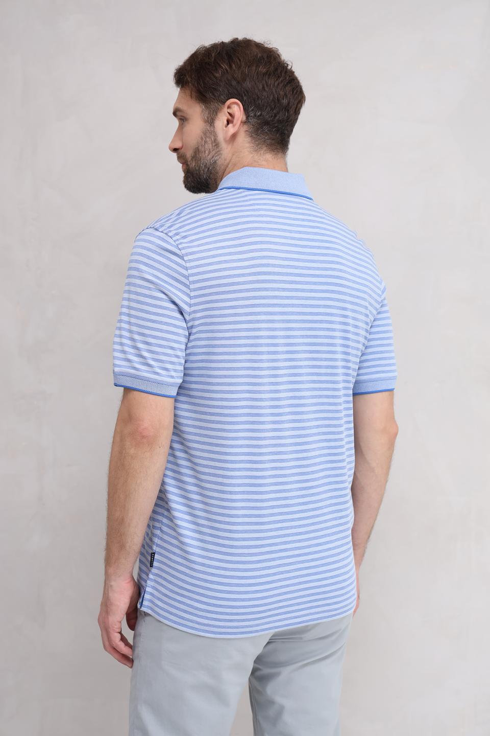 Поло Bugatti в полоску голубой