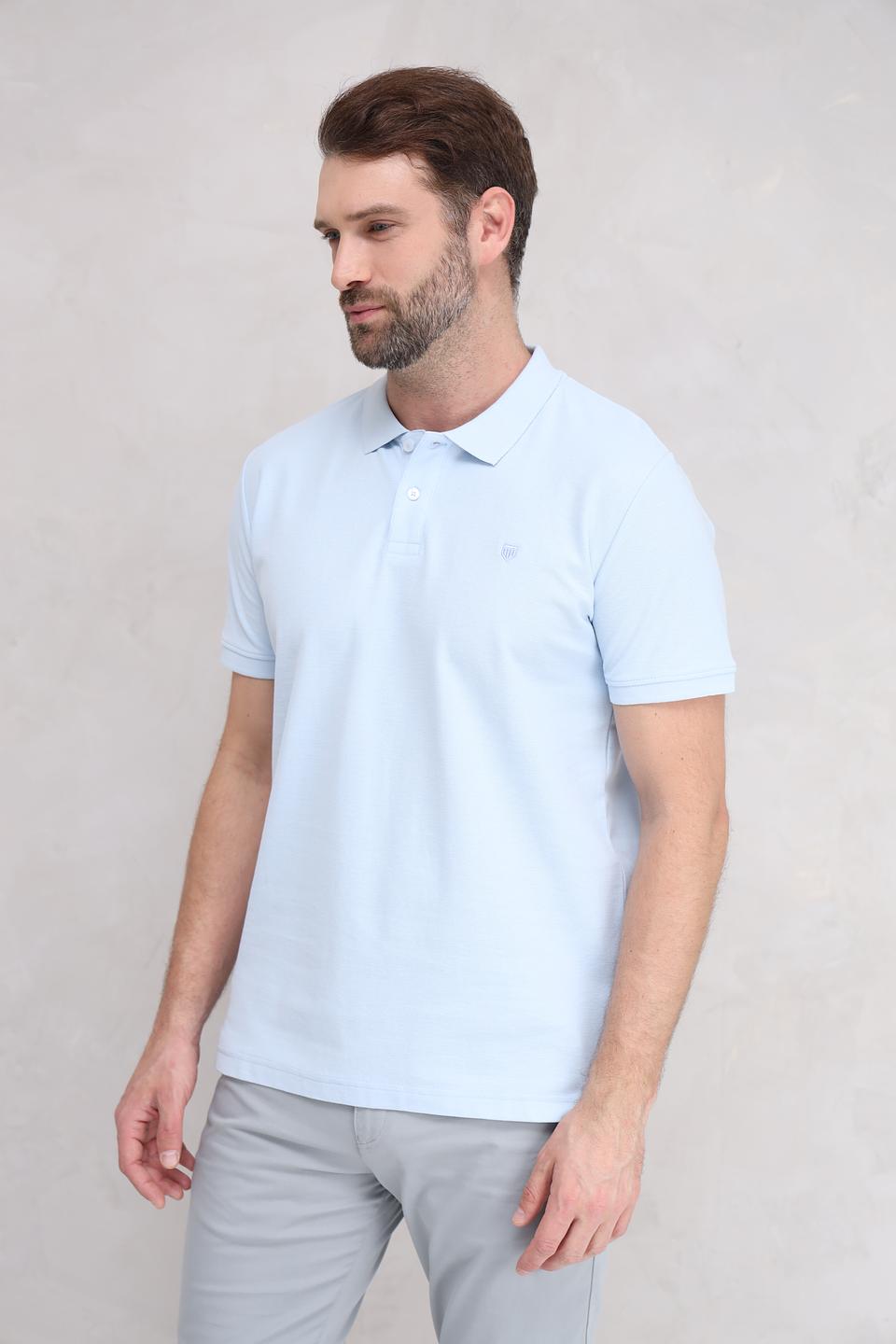 Поло Basefield голубое