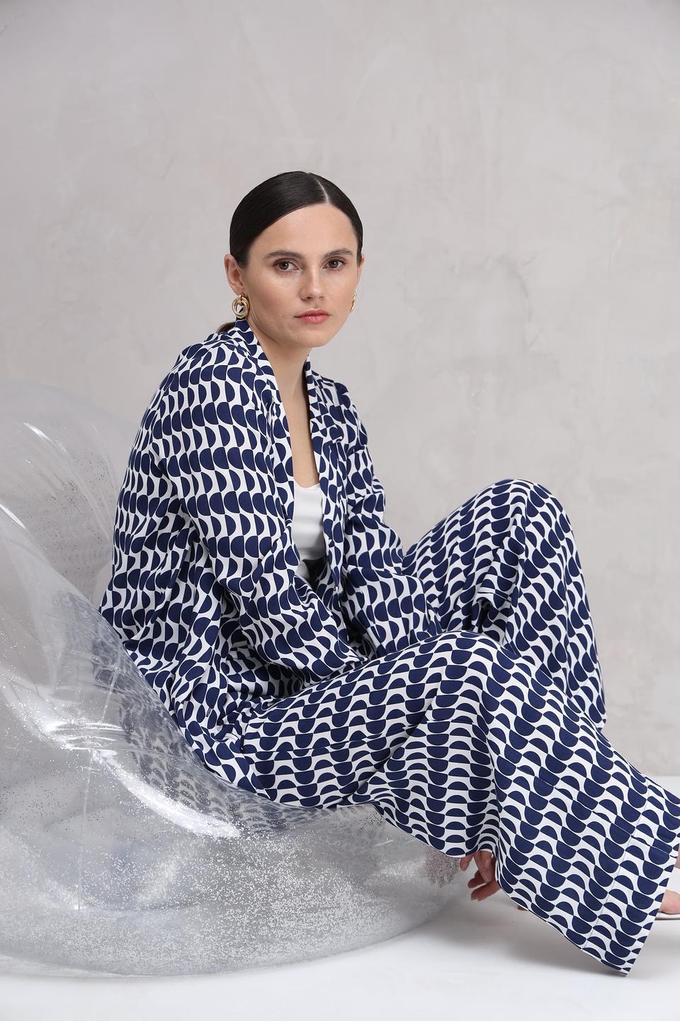 Брюки Olsen в синий принт