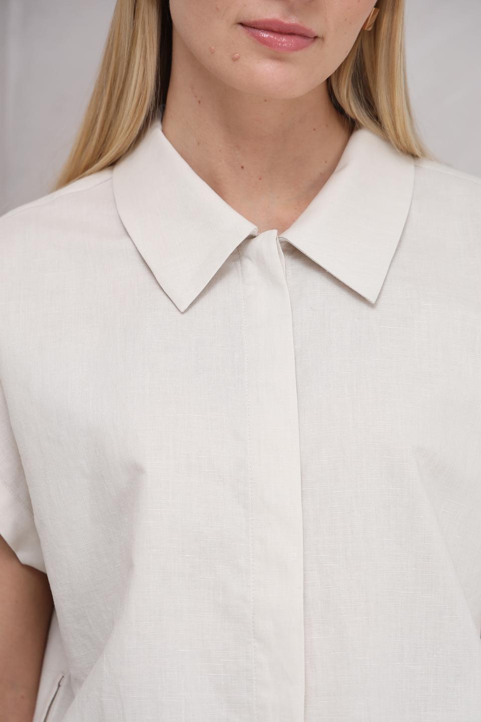 Блуза UNQ женская бежевая с коротким рукавом