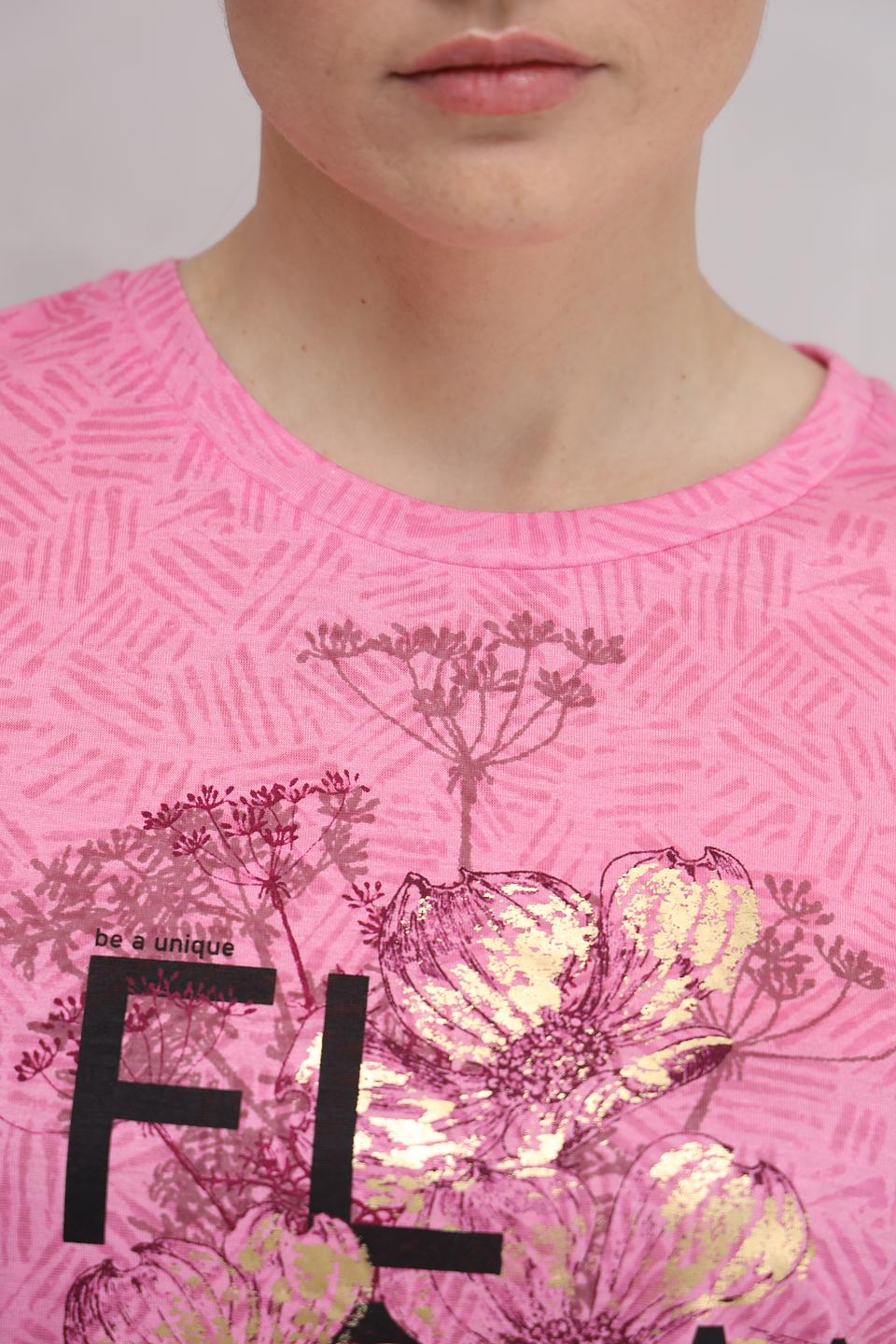 Футболка Gerry Weber с принтом Flower розовый