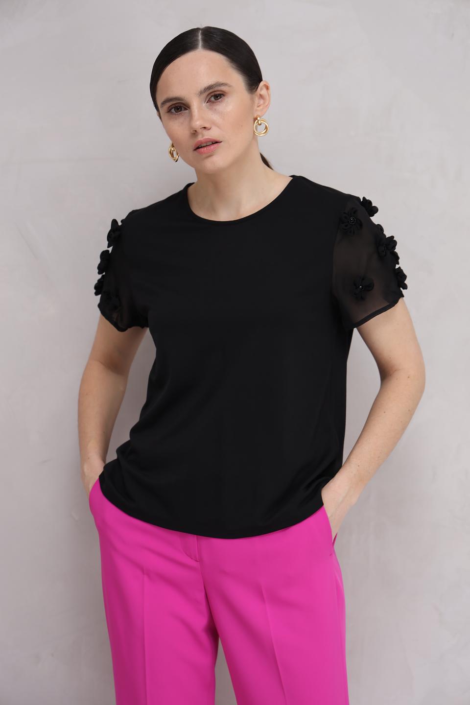 Блуза Taifun с рукавами-фонариками чёрная