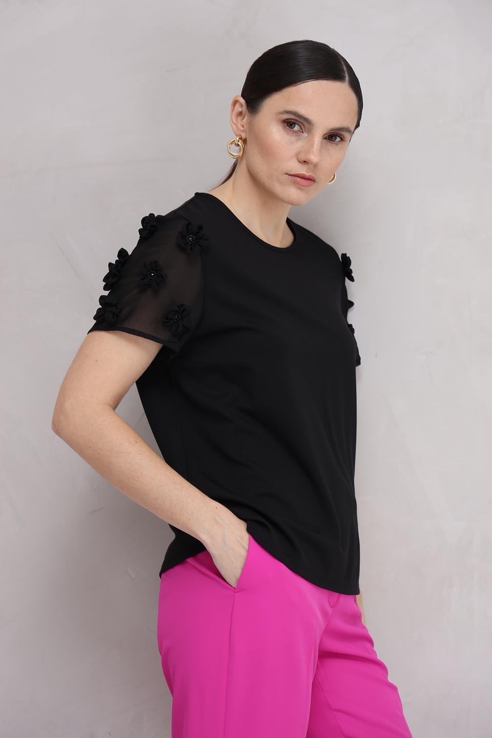 Блуза Taifun с рукавами-фонариками чёрная