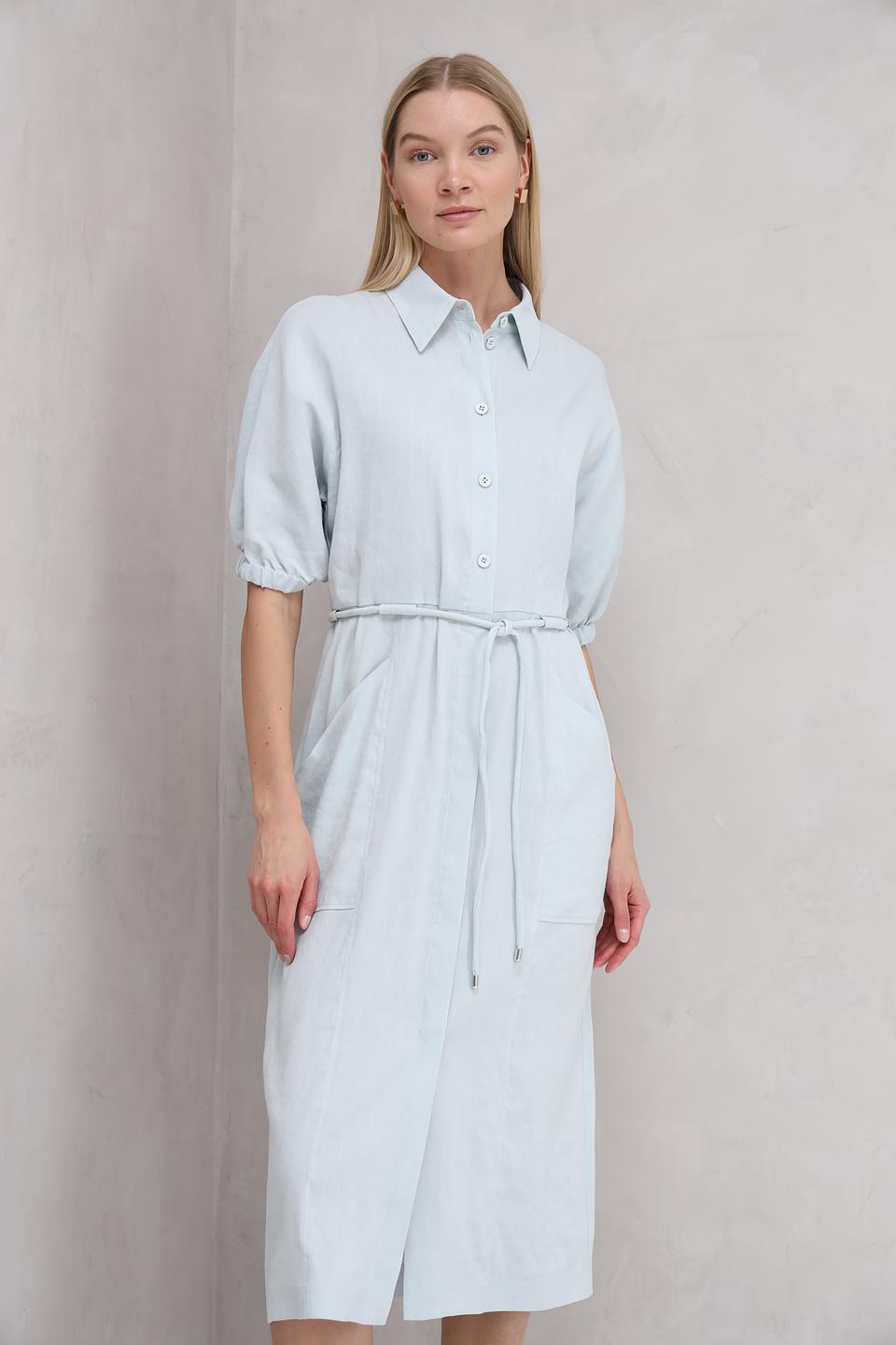 Платье Marc Cain льняное голубое