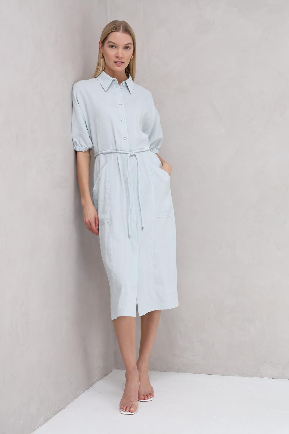 Платье Marc Cain льняное голубое