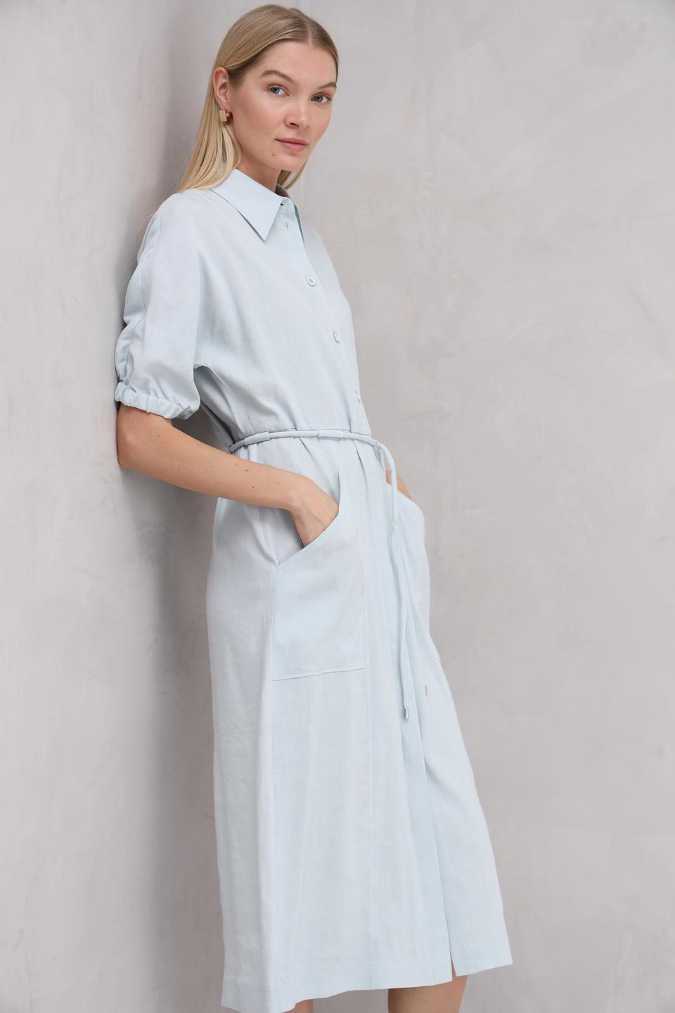 Платье Marc Cain льняное голубое