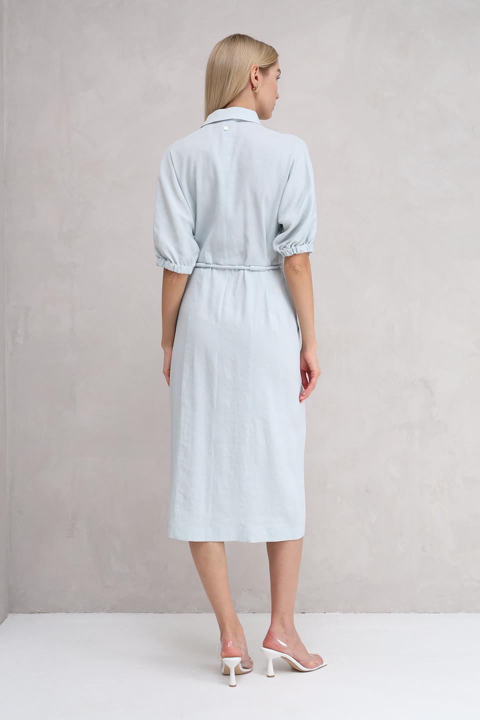 Платье Marc Cain льняное голубое