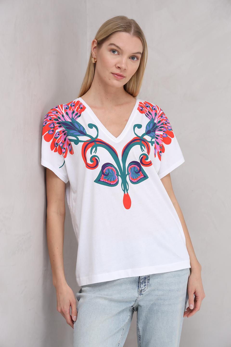 Футболка Oui с цветочным принтом