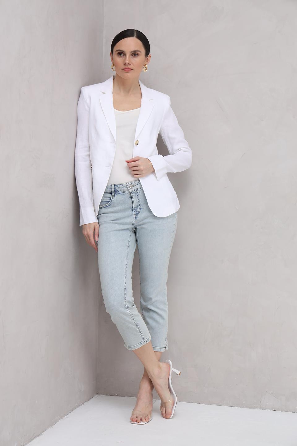 Джинсы капри Oui светло-голубые