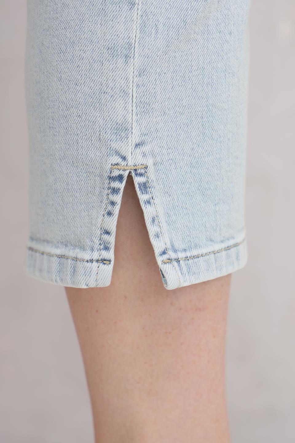 Джинсы капри Oui светло-голубые