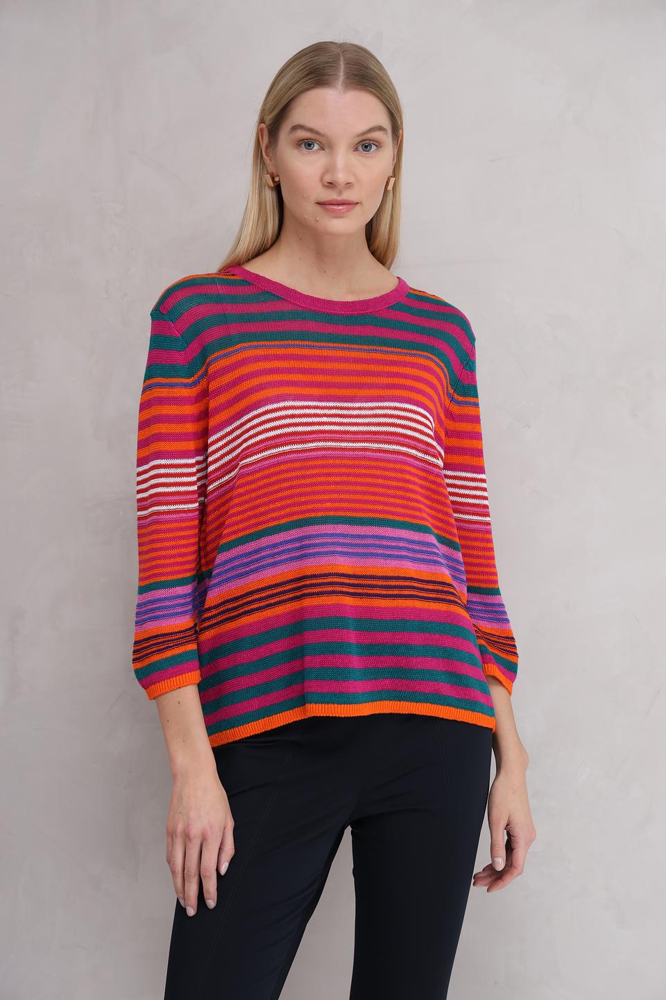 Пуловер Oui в полоску